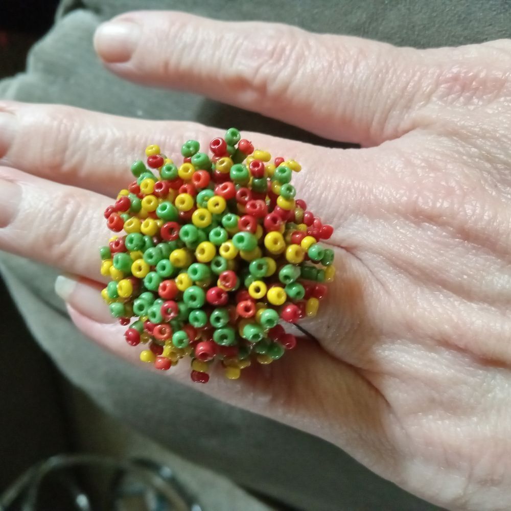 Colorful Beaded Statement Ring
